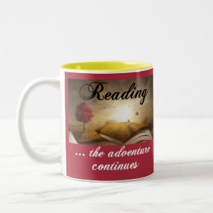 Taza Bicolor Leyendo, la aventura continúa