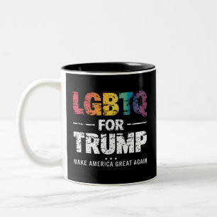 TAZA BICOLOR LGBTQ POR TRUMP GAY LESBIANA POR TRUMP 2024