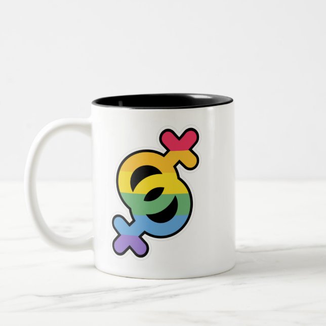 Taza Bicolor LGTB+Orgullo. Arcoíris. (Izquierda)