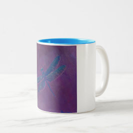 Taza Bicolor Libélula de la chispa de la puesta del sol