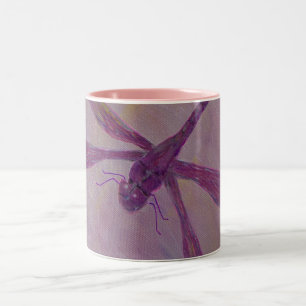 Taza Bicolor Libélula ligera del purpurina