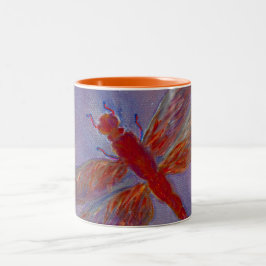 Taza Bicolor Libélula radiante de la luz tenue