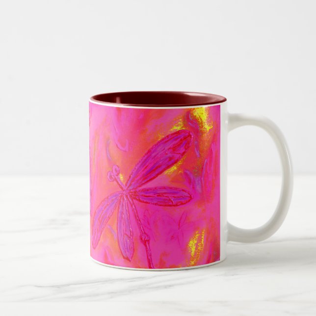 Taza Bicolor Libélula revolotea días brumosos (Derecha)
