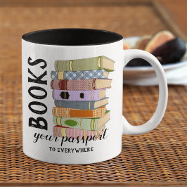 Taza Bicolor Libera Su Pasaporte A Todos Los Amantes De Libros