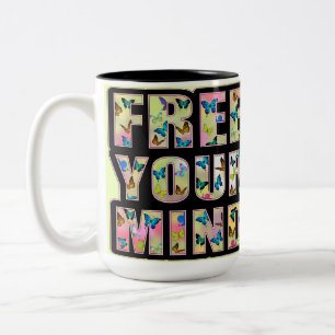 Taza Bicolor liberar tu mente