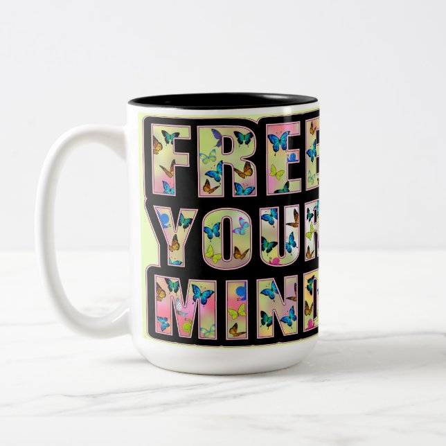 Taza Bicolor liberar tu mente (Izquierda)