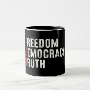 Taza Bicolor Libertad Democracia Verdad