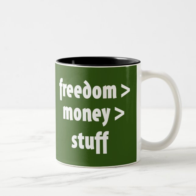 Taza Bicolor Libertad > Dinero > Cosas (Derecha)