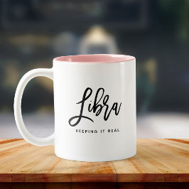 Taza Bicolor Libra Horoscopio Moda de escritura moderna Rótulo 