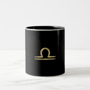 Taza Bicolor LIBRA Oro Septiembre Octubre Cumpleaños Astrología