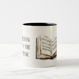 Taza Bicolor Libreta Negra de Partituras