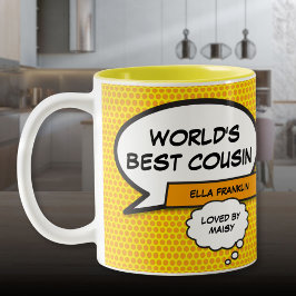 Taza Bicolor Libro de Cómic Personalizado Divertido del Primo M