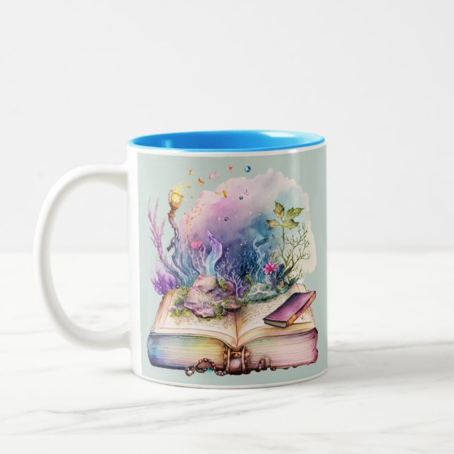 Taza Bicolor Libro de las sombras mística pagana Halloween (Izquierda)