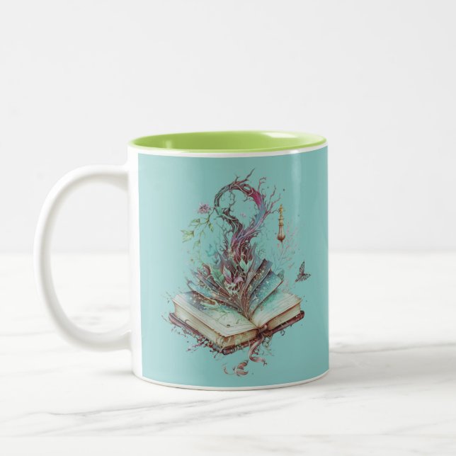 Taza Bicolor Libro de las sombras mística pagana Halloween (Izquierda)