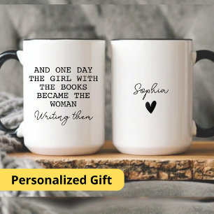 Taza Bicolor Libro de regalo personalizado para nuevo autor Esc