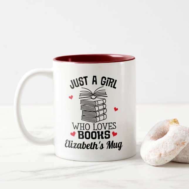 Taza Bicolor Libro Lover Bookworm: regalo de lectura (Con donut)