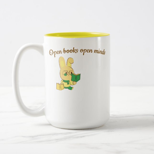 Taza Bicolor Libros abiertos (Izquierda)