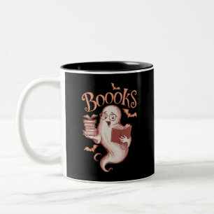 Taza Bicolor Libros de Halloween Bibliotecario Maestro Lector L
