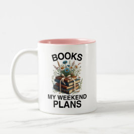 Taza Bicolor Libros mi fin de semana planean divertirse con el