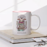 Taza Bicolor Libros y café Lover Personalizado<br><div class="desc">Diseño personalizado que incluye un ilustracion a mano de una pila de libros y una taza de café. Perfecto para los amantes del café.</div>