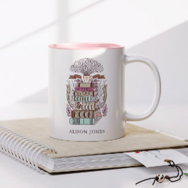 Taza Bicolor Libros y café Lover Personalizado