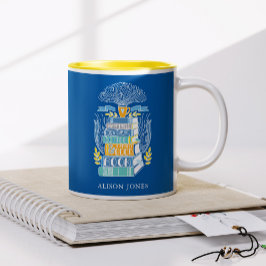 Taza Bicolor Libros y café Lover Personalizado