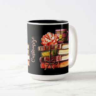 Taza Bicolor Libros Y Té Personalizados