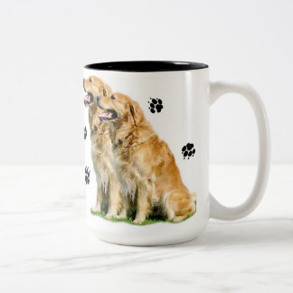 Taza Bicolor Licencia de oro Pawprints (de los perros