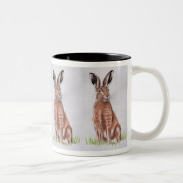 Taza Bicolor Liebres Acuarela