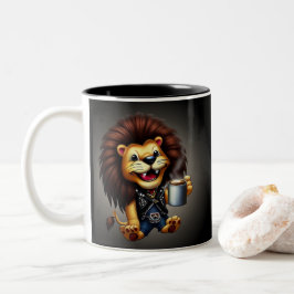 TAZA BICOLOR LIFE IS BETTER WITH A COFFEE, LION