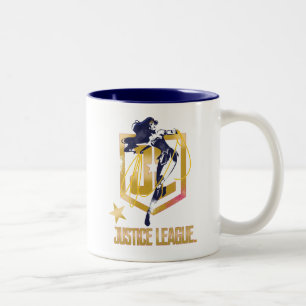 Taza Bicolor Liga de la Justicia   Wonwoman JL Logo Pop Art