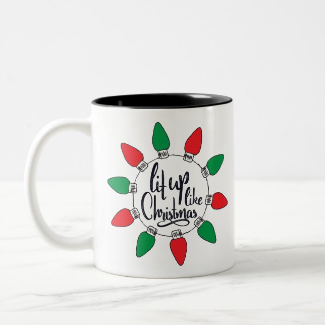 Taza Bicolor Ligerar como Navidades Navidades de arte cita gráf (Izquierda)