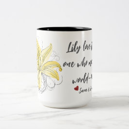 Taza Bicolor Lily Love Floral Mug - Regalo de mamá