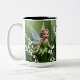 Taza Bicolor Lily of the Valley Flower Fairy