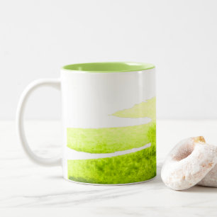 Taza Bicolor Lima hierba verde swish acuarela