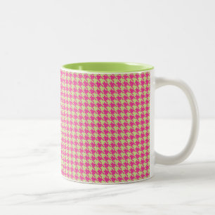Taza Bicolor Lime de limón y rosado caliente de Houndstoth