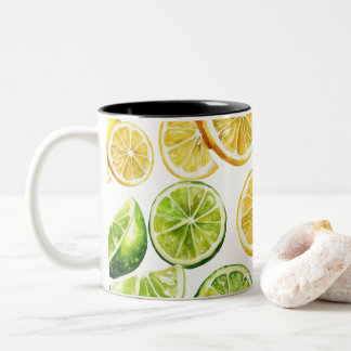 Taza Bicolor Lime Slices Mug: Zesty Citrus Kitchen Decor