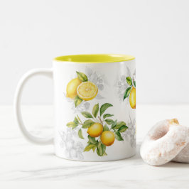 Taza Bicolor Limón mediterráneo elegante