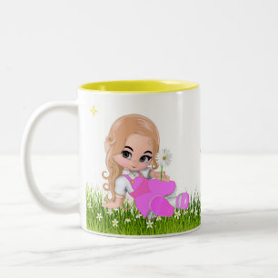 Taza Bicolor Linda Princesita con Flores