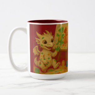 Taza Bicolor lindo bigeye blanco bebe helado dragón dedo-dolor