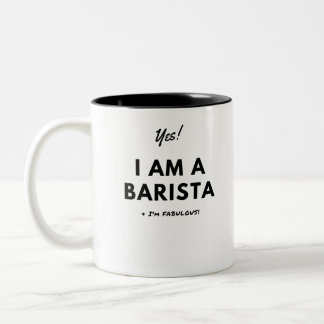 Taza Bicolor Lindo blanco y negro de Barista del amante