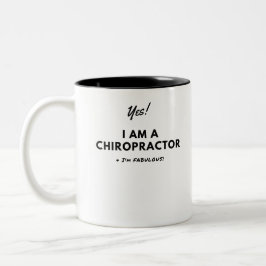 Taza Bicolor Lindo blanco y negro intrépido del Chiropractor