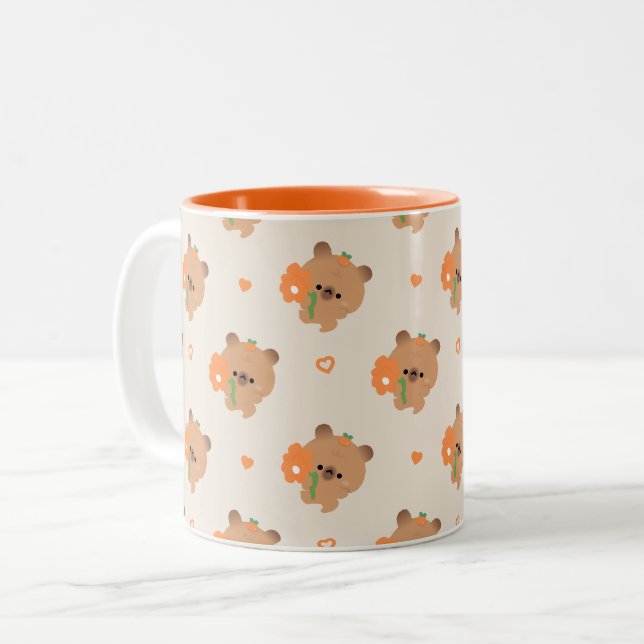 Taza Bicolor Lindo carpincho romántico (Anverso izquierdo)