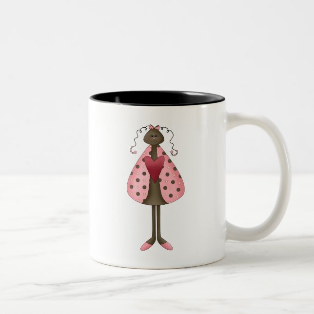 Taza Bicolor Lindo como insecto · Muñeca de la mariquita (Derecha)