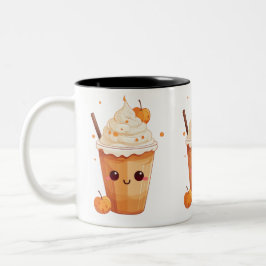 Taza Bicolor lindo kawaii calabaza de especias lata otoño amant
