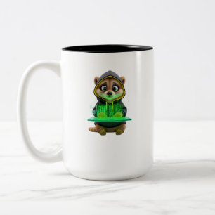 Taza Bicolor Lindo Meerkat Hacker de Dibujos Animados 3D Cyberp