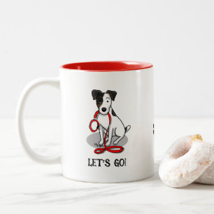 Taza Bicolor Lindo ¡Vamos! Jack Russell Terrier (tri-color 1)