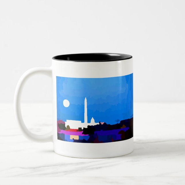 Taza Bicolor Línea aérea de Washington DC Luna llena (Izquierda)