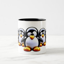 Taza Bicolor Línea divertida de pingüinos