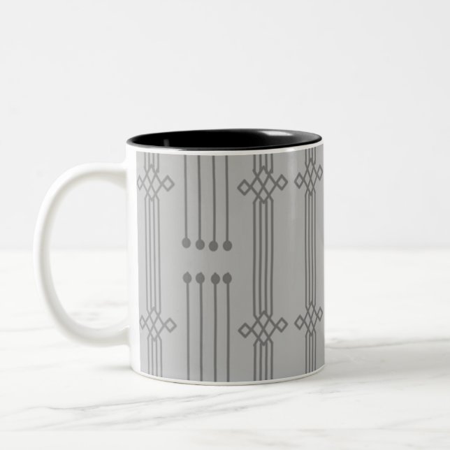 Taza Bicolor Líneas Art Deco (Izquierda)